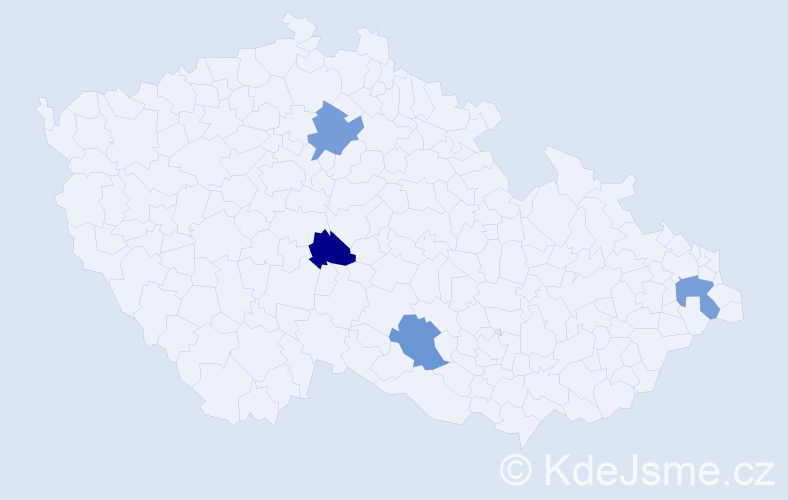 Příjmení: 'Kalužáková', počet výskytů 4 v celé ČR