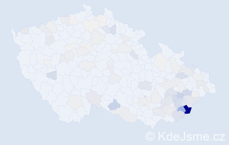Příjmení: 'Bařinka', počet výskytů 268 v celé ČR
