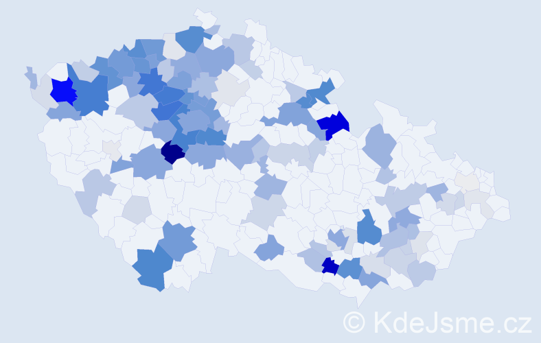 Příjmení: 'Ungerová', počet výskytů 407 v celé ČR