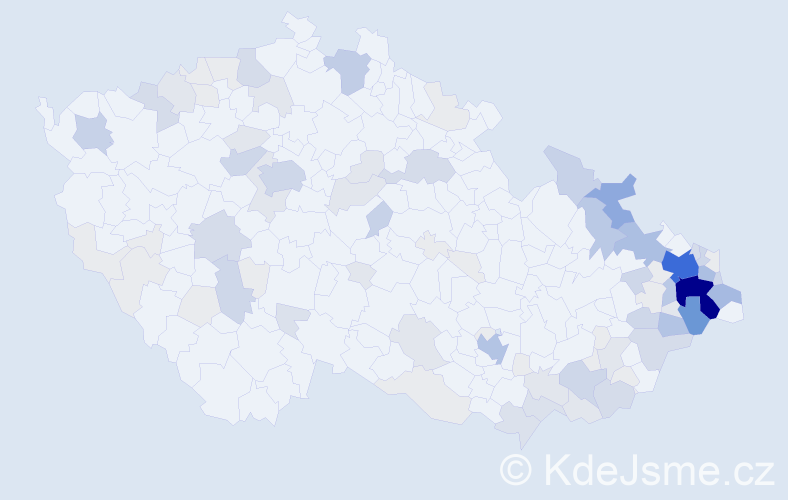 Příjmení: 'Ručka', počet výskytů 365 v celé ČR