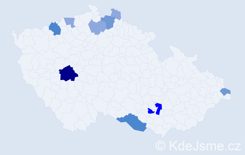 Příjmení: 'Sedlačková', počet výskytů 23 v celé ČR