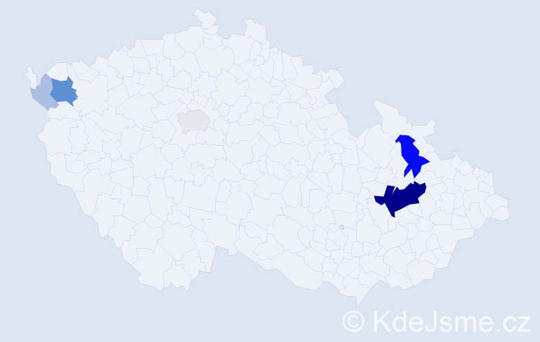 Příjmení: 'Rajhelová', počet výskytů 26 v celé ČR
