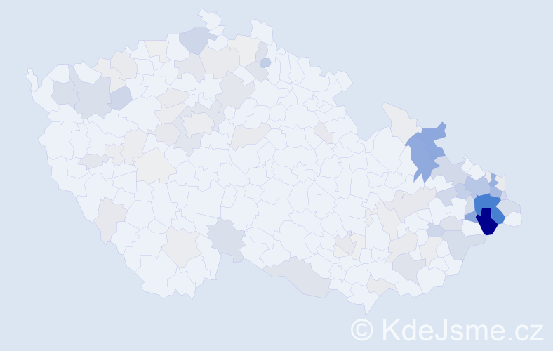 Příjmení: 'Mališ', počet výskytů 390 v celé ČR
