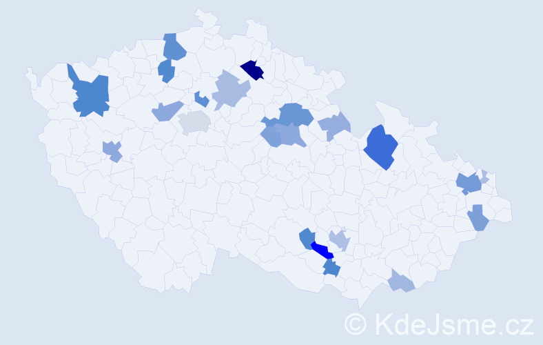 Příjmení: 'Szalay', počet výskytů 76 v celé ČR
