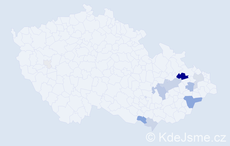 Příjmení: 'Paprstková', počet výskytů 33 v celé ČR