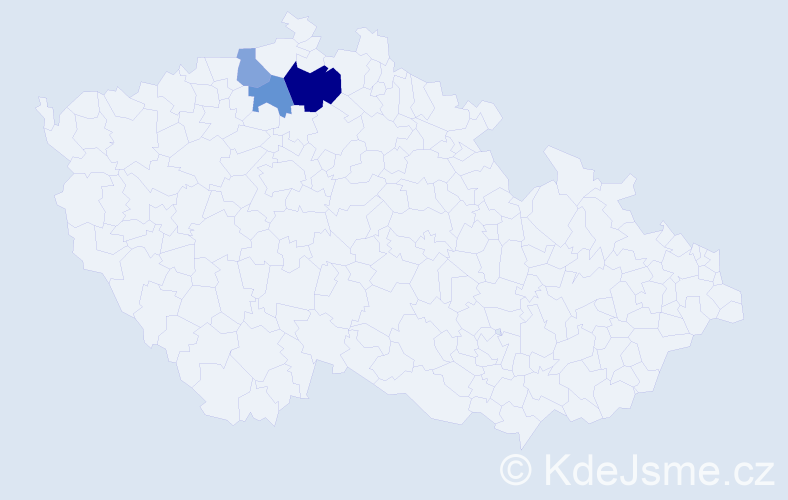Příjmení: 'Ladišová', počet výskytů 5 v celé ČR