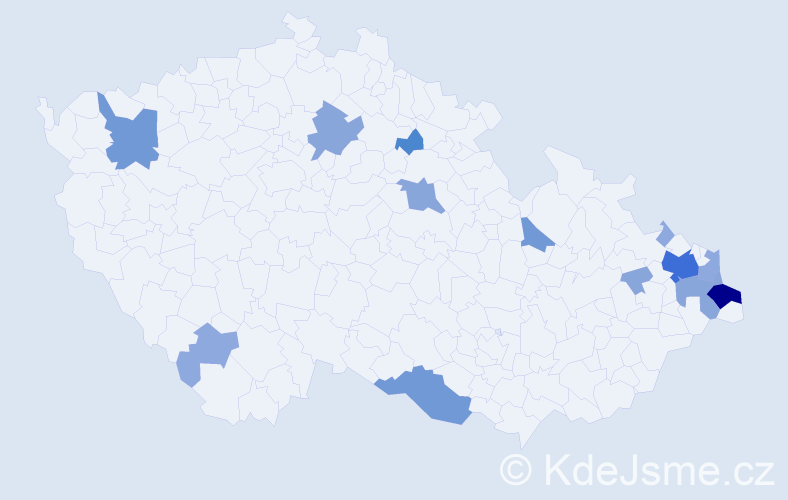 Příjmení: 'Kavuloková', počet výskytů 41 v celé ČR