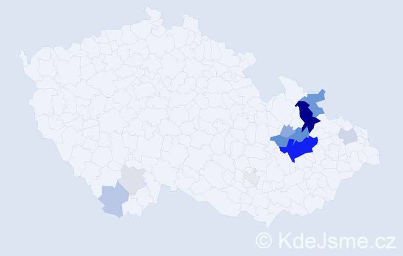 Příjmení: 'Grofek', počet výskytů 39 v celé ČR