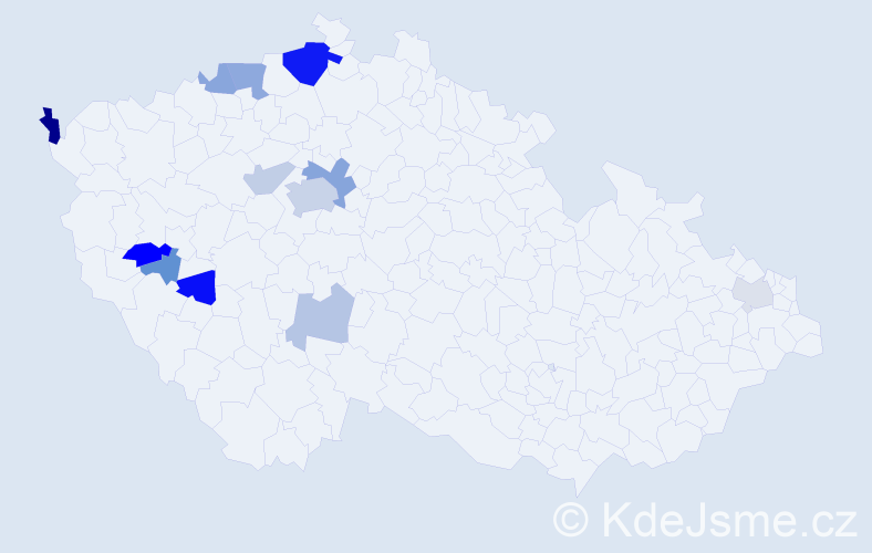Příjmení: 'Konšalová', počet výskytů 26 v celé ČR