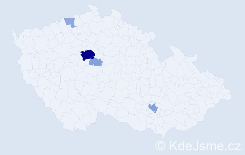 Příjmení: 'Pinto', počet výskytů 13 v celé ČR