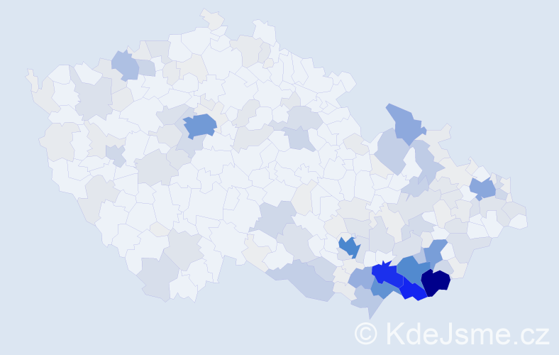 Příjmení: 'Zálešáková', počet výskytů 930 v celé ČR