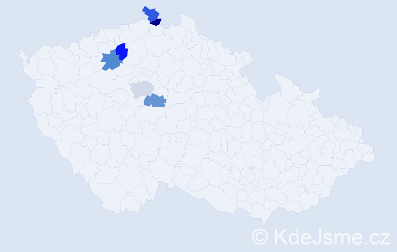 Příjmení: 'Korinta', počet výskytů 7 v celé ČR
