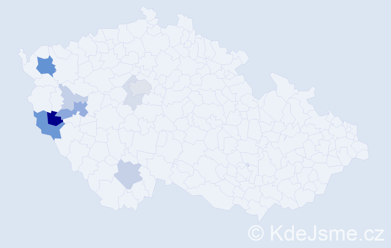 Příjmení: 'Kaigl', počet výskytů 27 v celé ČR