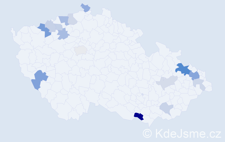 Příjmení: 'Mačuga', počet výskytů 32 v celé ČR