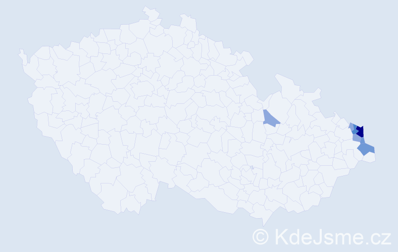 Příjmení: 'Putniorzová', počet výskytů 16 v celé ČR