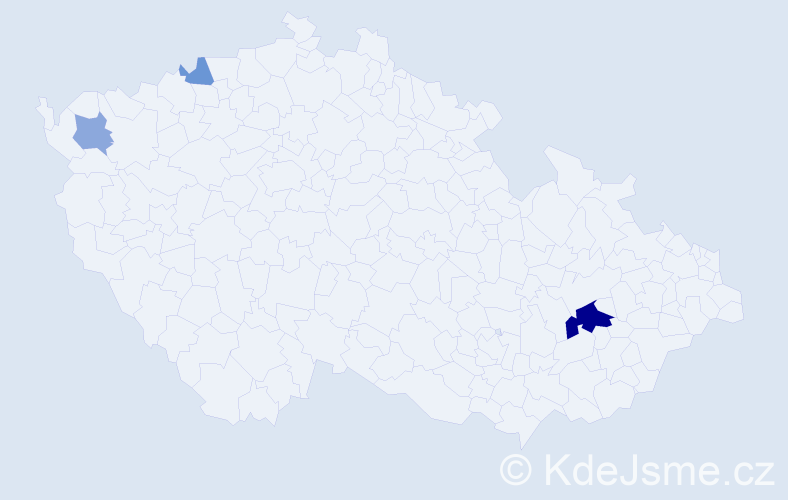 Příjmení: 'Horunová', počet výskytů 7 v celé ČR