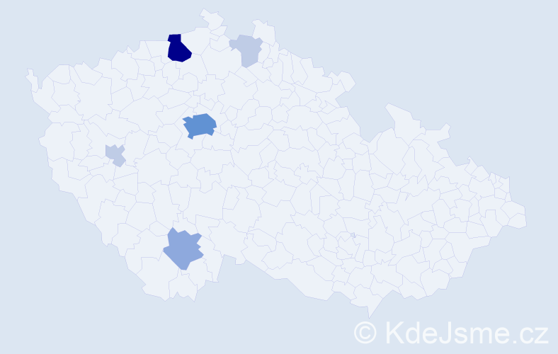 Příjmení: 'Brýdová', počet výskytů 18 v celé ČR