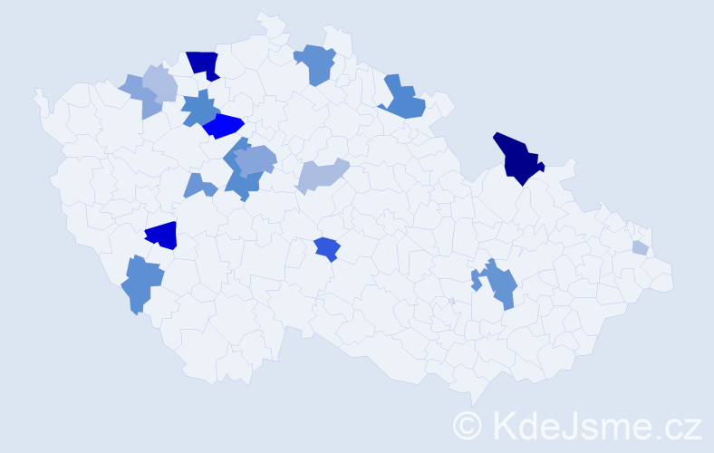 Příjmení: 'Lonková', počet výskytů 54 v celé ČR