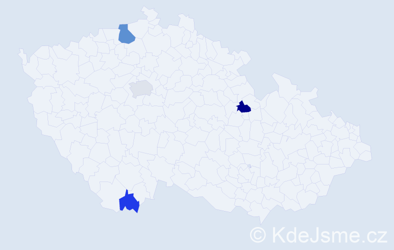 Příjmení: 'Wejmelková', počet výskytů 8 v celé ČR