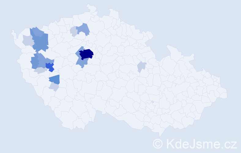 Příjmení: 'Míkovec', počet výskytů 48 v celé ČR