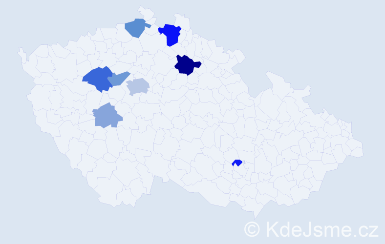 Příjmení: 'Nidrle', počet výskytů 21 v celé ČR
