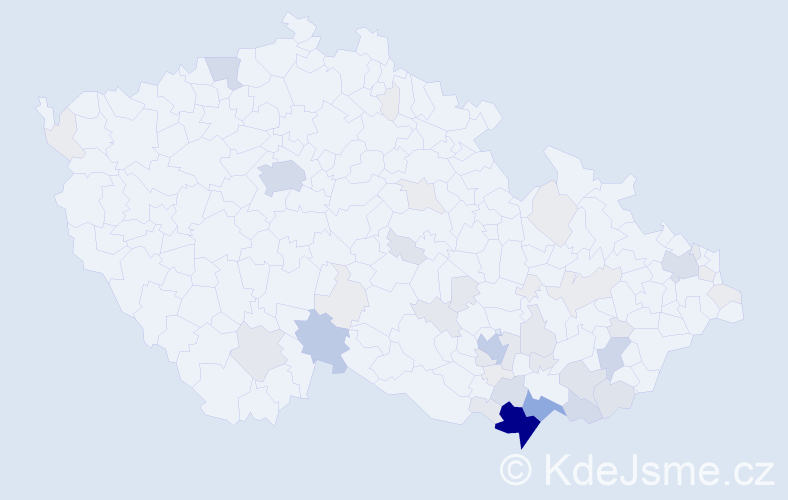 Příjmení: 'Balgová', počet výskytů 186 v celé ČR