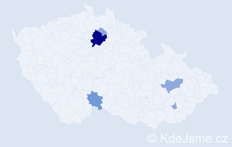 Příjmení: 'Hodúlová', počet výskytů 11 v celé ČR