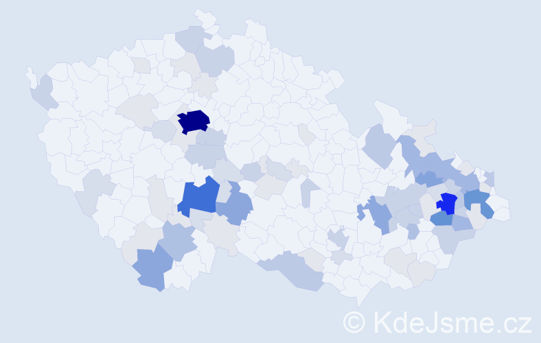 Příjmení: 'Sváčková', počet výskytů 275 v celé ČR