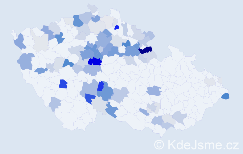 Příjmení: 'Rathouský', počet výskytů 329 v celé ČR