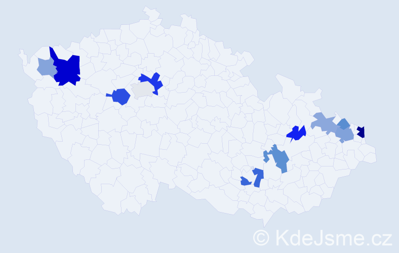 Příjmení: 'Kubušová', počet výskytů 25 v celé ČR