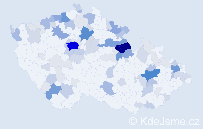 Příjmení: 'Myšáková', počet výskytů 367 v celé ČR
