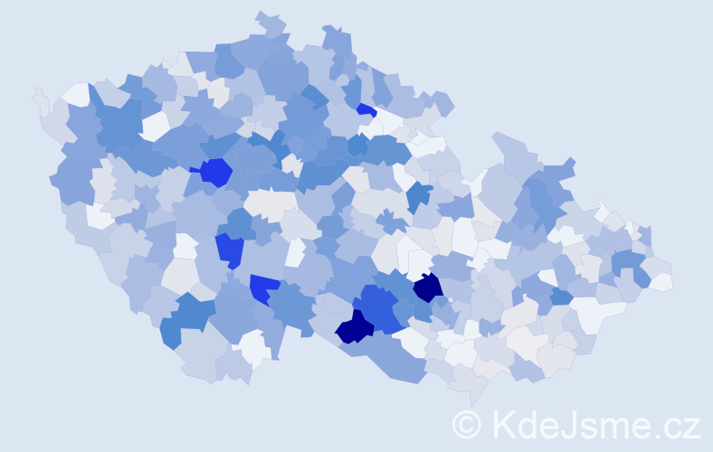 Příjmení: 'Pánek', počet výskytů 2325 v celé ČR
