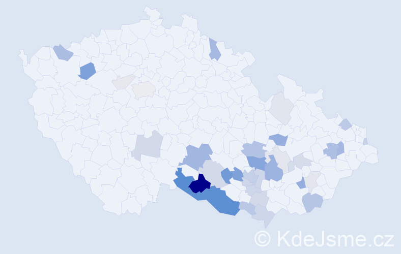 Příjmení: 'Jordánek', počet výskytů 108 v celé ČR