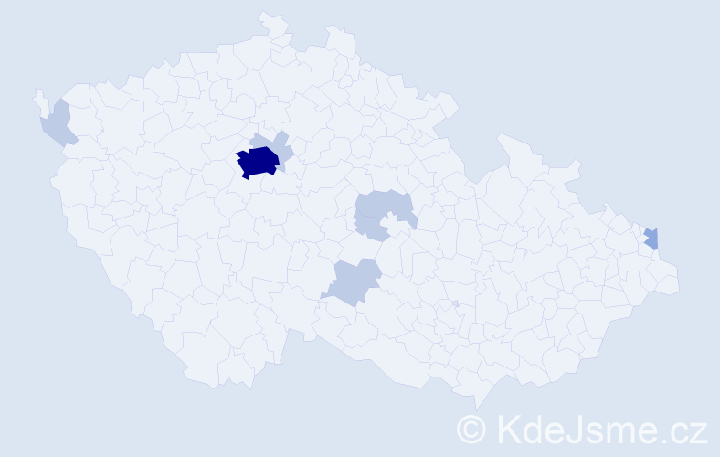 Příjmení: 'Textorová', počet výskytů 17 v celé ČR