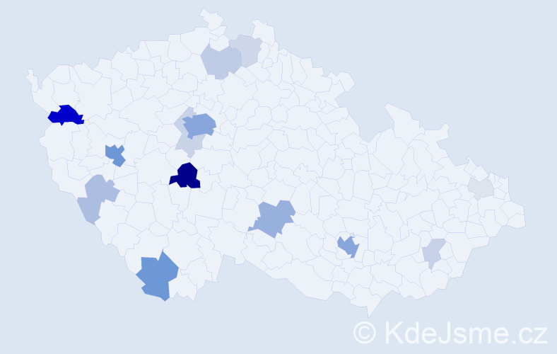 Příjmení: 'Bloch', počet výskytů 49 v celé ČR