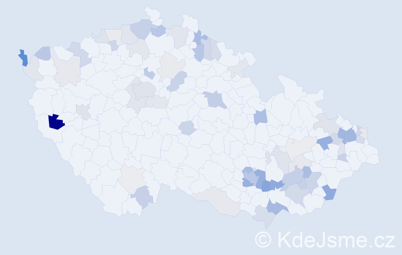 Příjmení: 'Barta', počet výskytů 173 v celé ČR