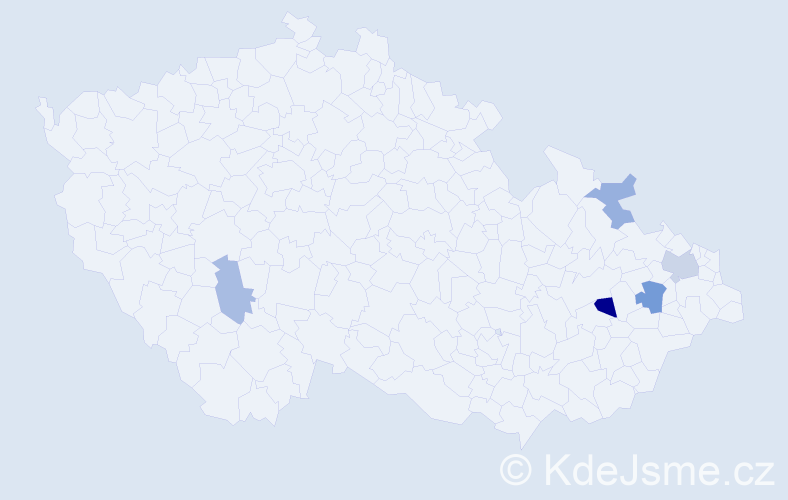Příjmení: 'Kučavíková', počet výskytů 8 v celé ČR