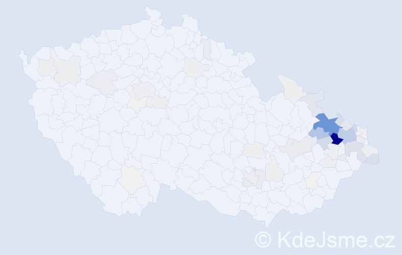 Příjmení: 'Lindovský', počet výskytů 304 v celé ČR