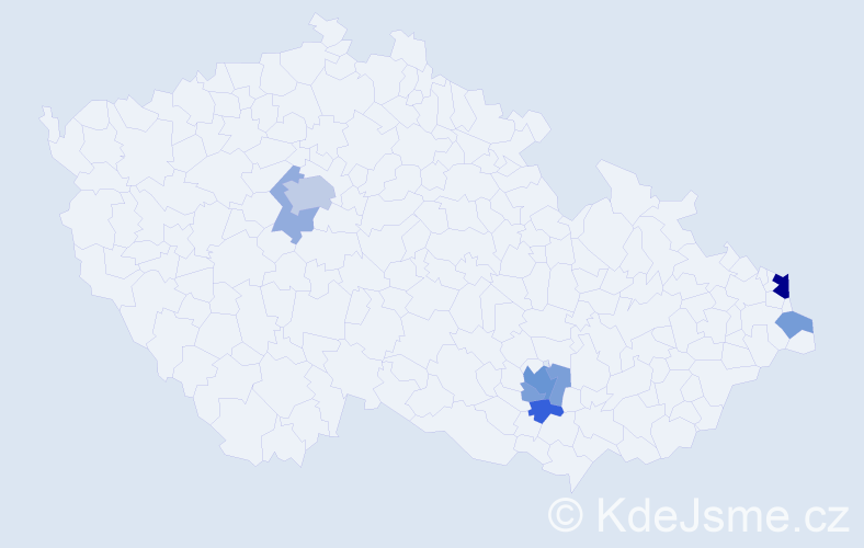Příjmení: 'Kottasová', počet výskytů 17 v celé ČR