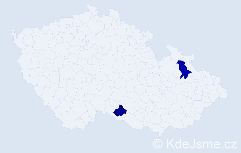 Příjmení: 'Abaffy', počet výskytů 5 v celé ČR