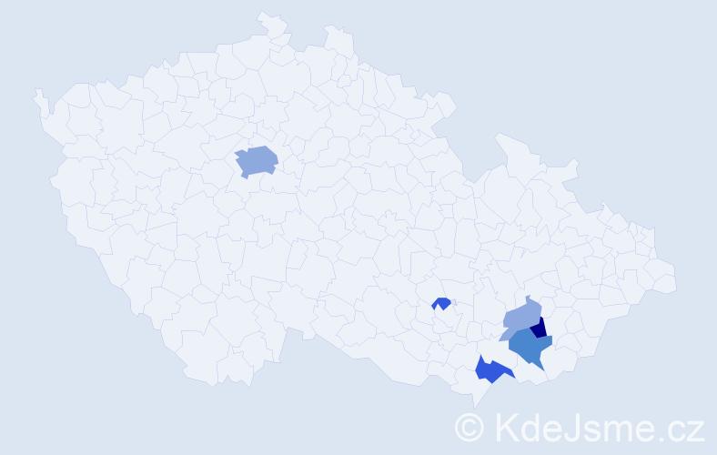 Příjmení: 'Kopálek', počet výskytů 15 v celé ČR