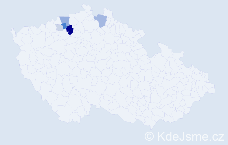 Příjmení: 'Wasylyszyn', počet výskytů 14 v celé ČR