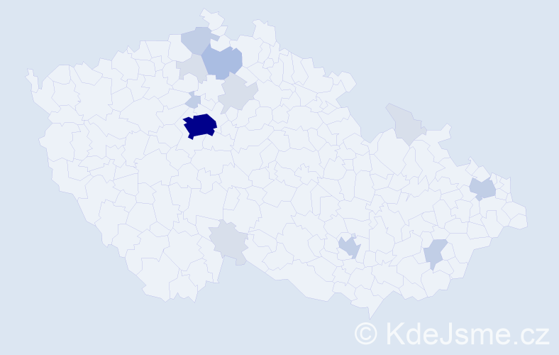 Příjmení: 'Kovačević', počet výskytů 38 v celé ČR