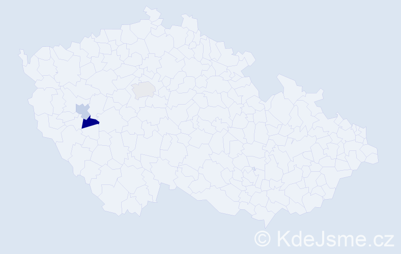 Příjmení: 'Hefrt', počet výskytů 6 v celé ČR