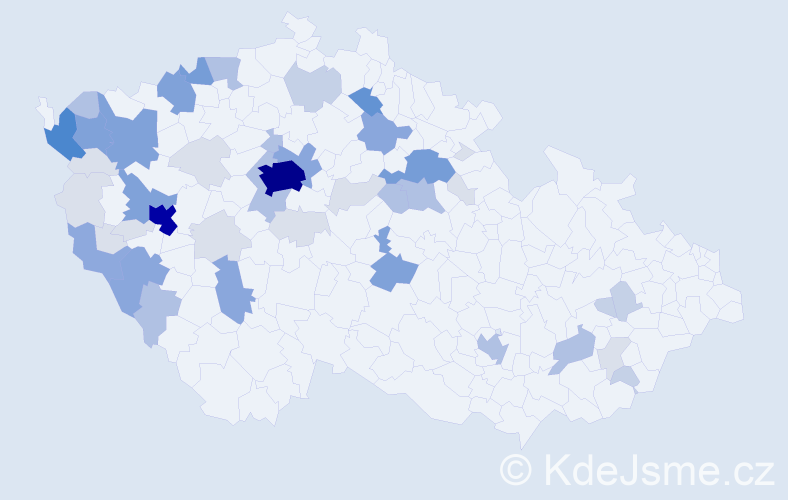 Příjmení: 'Dlesk', počet výskytů 179 v celé ČR