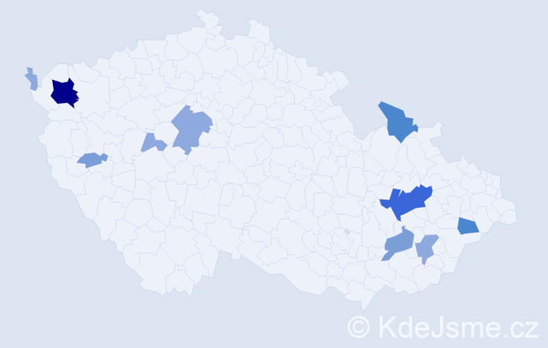 Příjmení: 'Tonhauserová', počet výskytů 26 v celé ČR