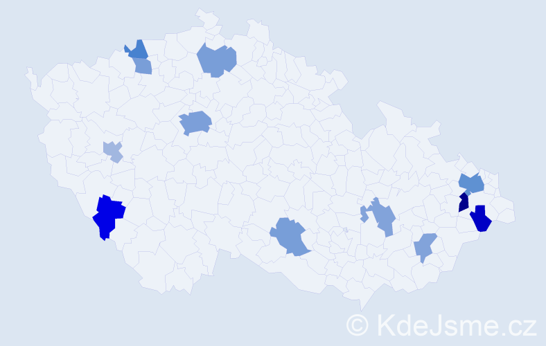Příjmení: 'Spasov', počet výskytů 24 v celé ČR