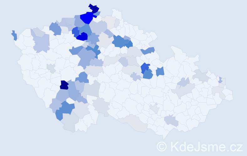 Příjmení: 'Barcalová', počet výskytů 301 v celé ČR