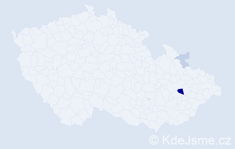 Příjmení: 'Klanichová', počet výskytů 5 v celé ČR
