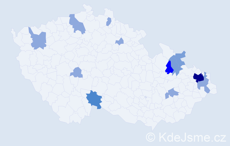 Příjmení: 'Ohrádková', počet výskytů 30 v celé ČR
